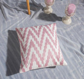 Geometric cotton embroidered pillowcase