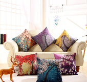 Oil painting cotton and linen pillowcase