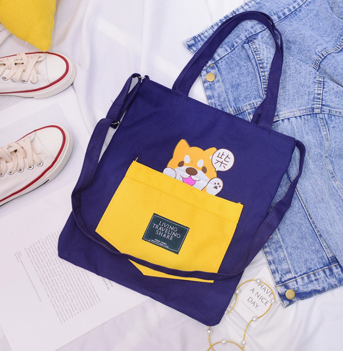 Creative student canvas bag