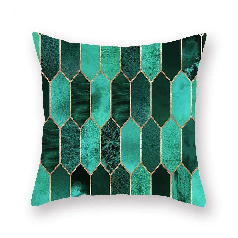 Green marble pillow case