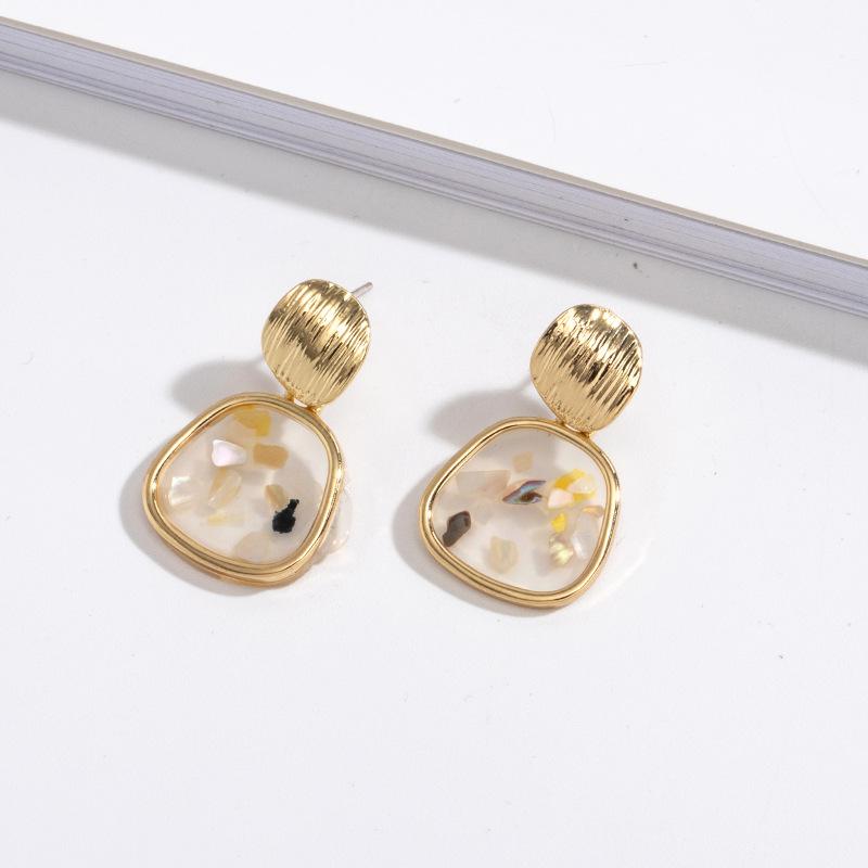 Geometric Round Marble Stud Earrings Various Models