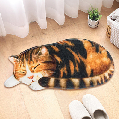 Cartoon cat floor mat bathroom bathroom kitchen absorbent anti-slip mat door mat foyer bedroom carpet without lint