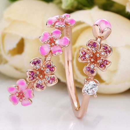 Flower petal flower ring
