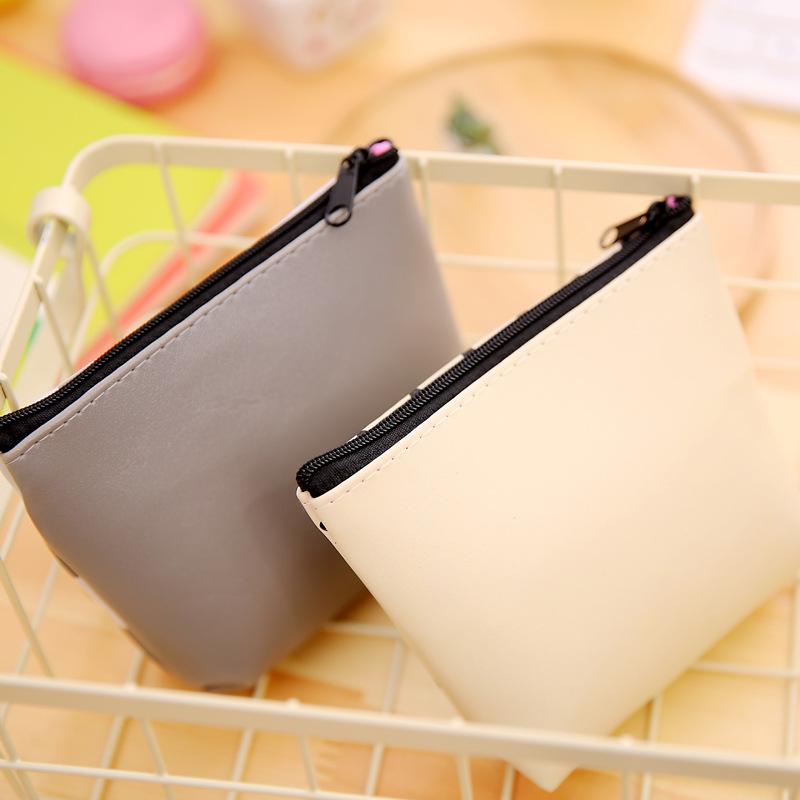 Korean stationery creative cute cartoon small meow PU material zero wallet receiving key bag
