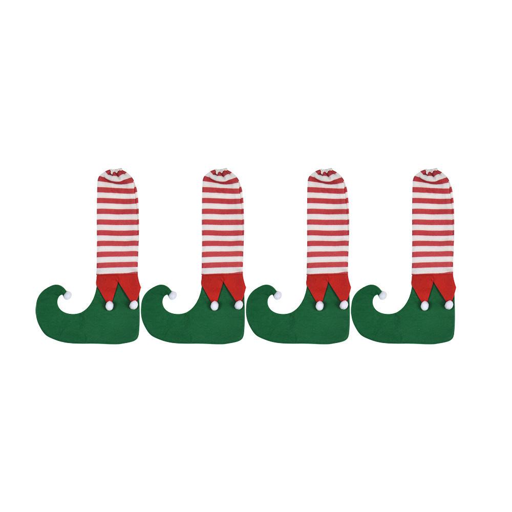 4 pieces as a set Christmas table foot cover