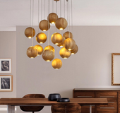 Nordic wood solid chandelier