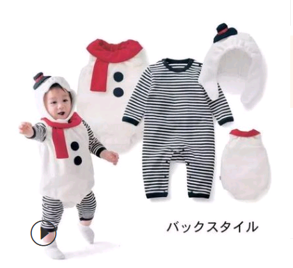 Newborn clothes, Christmas children's clothing, baby onesies, autumn and winter three-piece suit