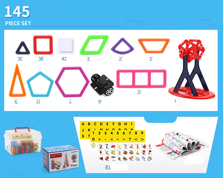 Magnetic piece building blocks