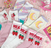 Girl strawberry dreamy beautiful girl moon socks