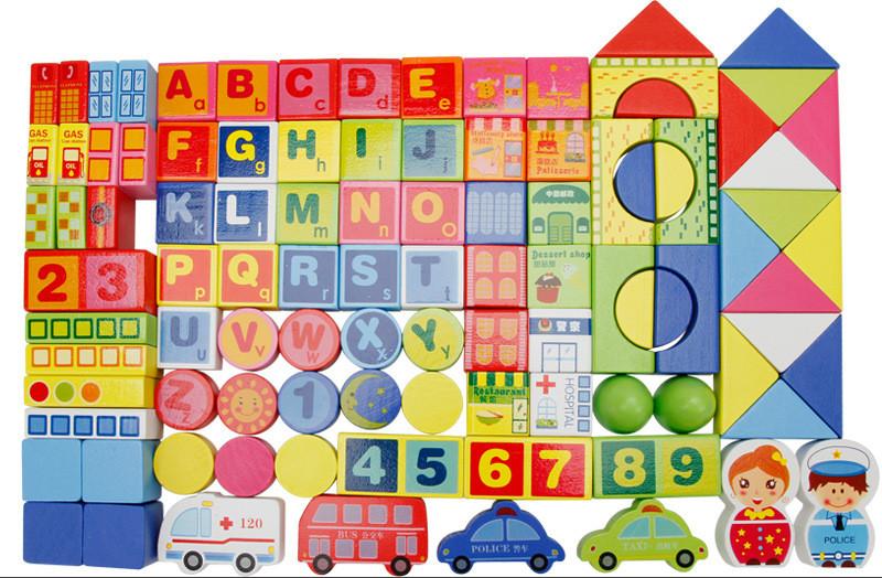 Traffic wooden building blocks educational toys