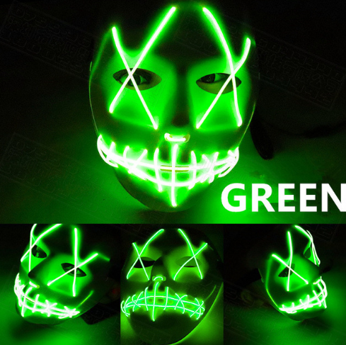 Halloween Led Luminous Mask Horror Grimace Bloody EL wire Halloween Carnaval Party Club Bar DJ Glowing Full Face Masks