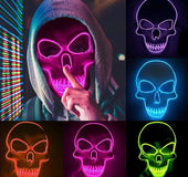 Halloween Skeleton Mask LED Glow Scary Mask