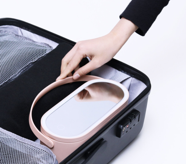 Led table contains cosmetic mirror