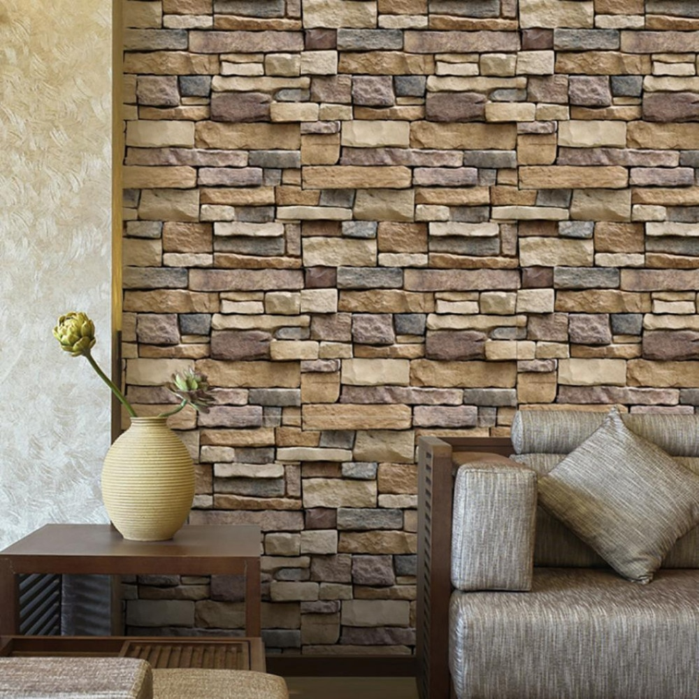 3D Wall Paper Brick Stone