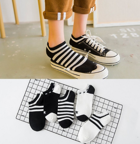 5 pair High Quality Cute Cat Striped Women Socks