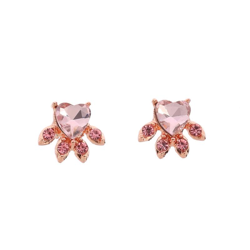 Shiny Pink Stud Earrings Earrings for Women