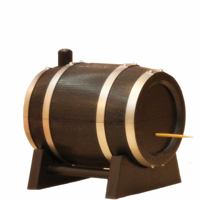 Featured creative barrel plastic toothpick container