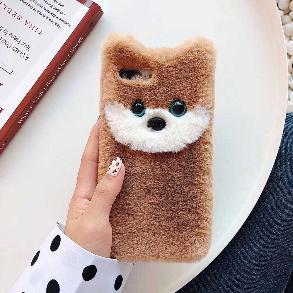 Plush dog   soft case  | IPhone