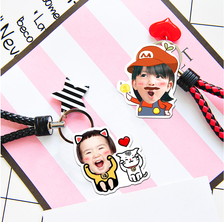 Custom creative car keychain photo key