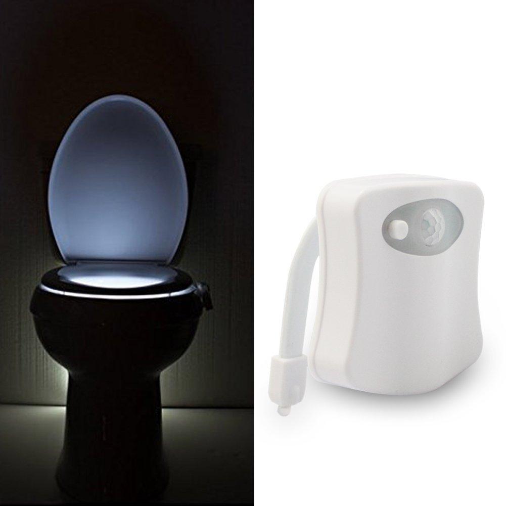 The new 8 color toilet lamp hanging human toilet cover light induction of creative gifts selling LED Nightlight