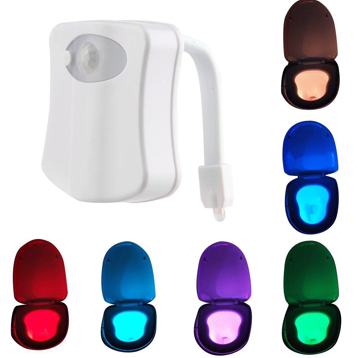 The new 8 color toilet lamp hanging human toilet cover light induction of creative gifts selling LED Nightlight