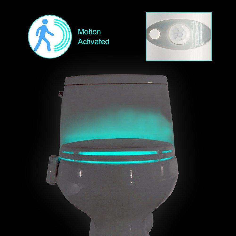 The new 8 color toilet lamp hanging human toilet cover light induction of creative gifts selling LED Nightlight