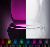 The new 8 color toilet lamp hanging human toilet cover light induction of creative gifts selling LED Nightlight