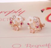 Flower ear clip garland earrings