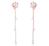 Flower shell fringed circle rhinestone