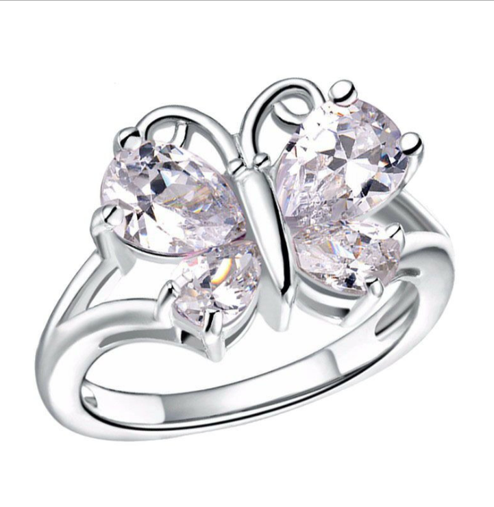 Butterfly Ring Color Crystal