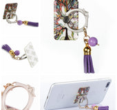 Paste creative lazy tassels metal painted finger ring bracket mobile phone