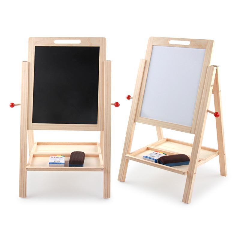 Factory direct wooden children learn double-sided writing board