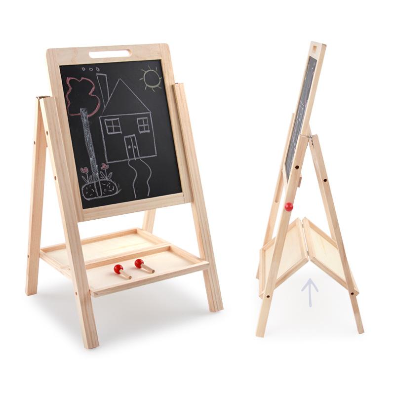 Factory direct wooden children learn double-sided writing board