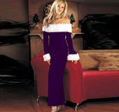 Christmas Dress Female Winter Sexy Dress Clothes Warm Off Shoulder Long Sleeve Party Women Dress