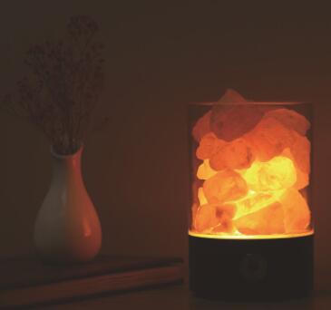 Lámpara de LED Sal De Himalaya Con Luz De Cristal USB