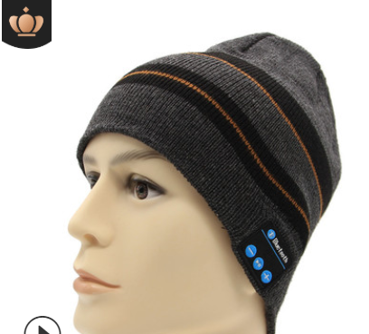 Wireless bluetooth knitted hat calls music stereo