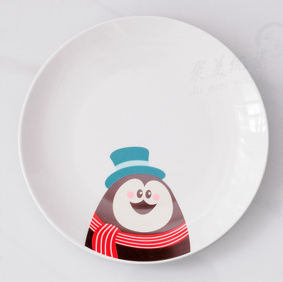 Christmas cartoon tray Santa Claus tableware snack plate pastry dish home disc dish plate