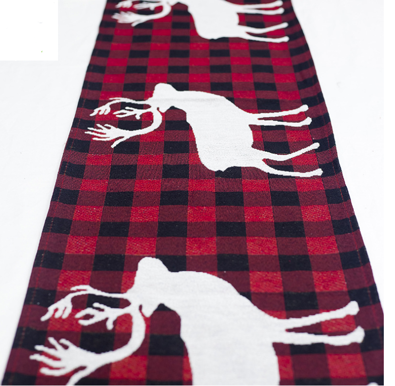 Christmas cotton embroidery table flag