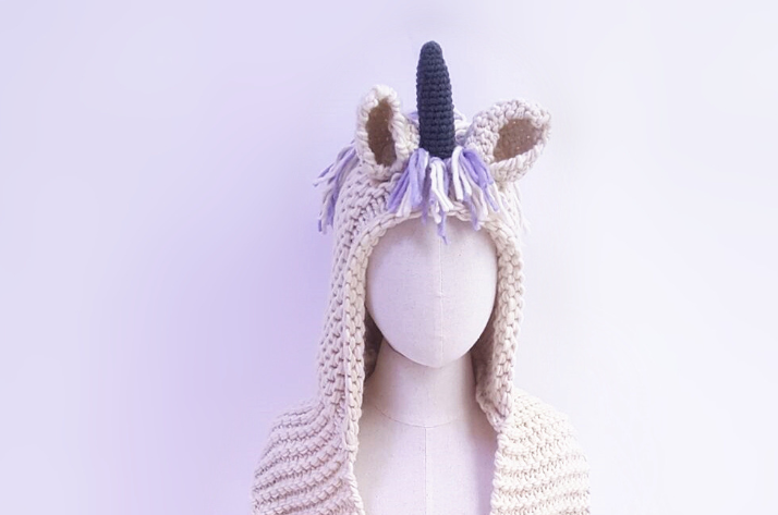 Children's Unicorn Hat Wool Crochet Cape Cap Europe and America Creative Scarf Handmade Child Cartoon Hat Autumn Winter Men and Women