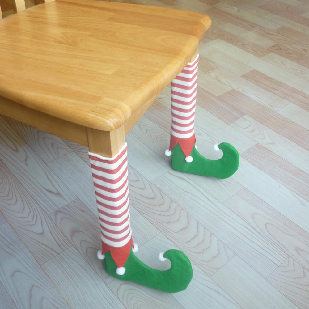 4 pieces as a set Christmas table foot cover