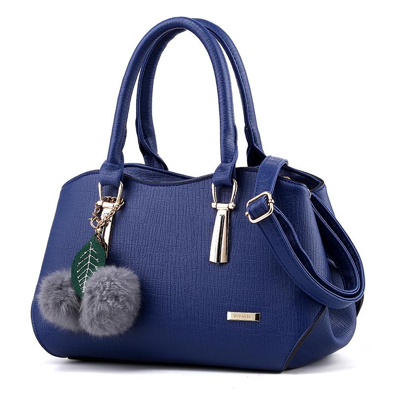 2020 new fashion handbags handbags leather bag and hang the hair ball single shoulder bag