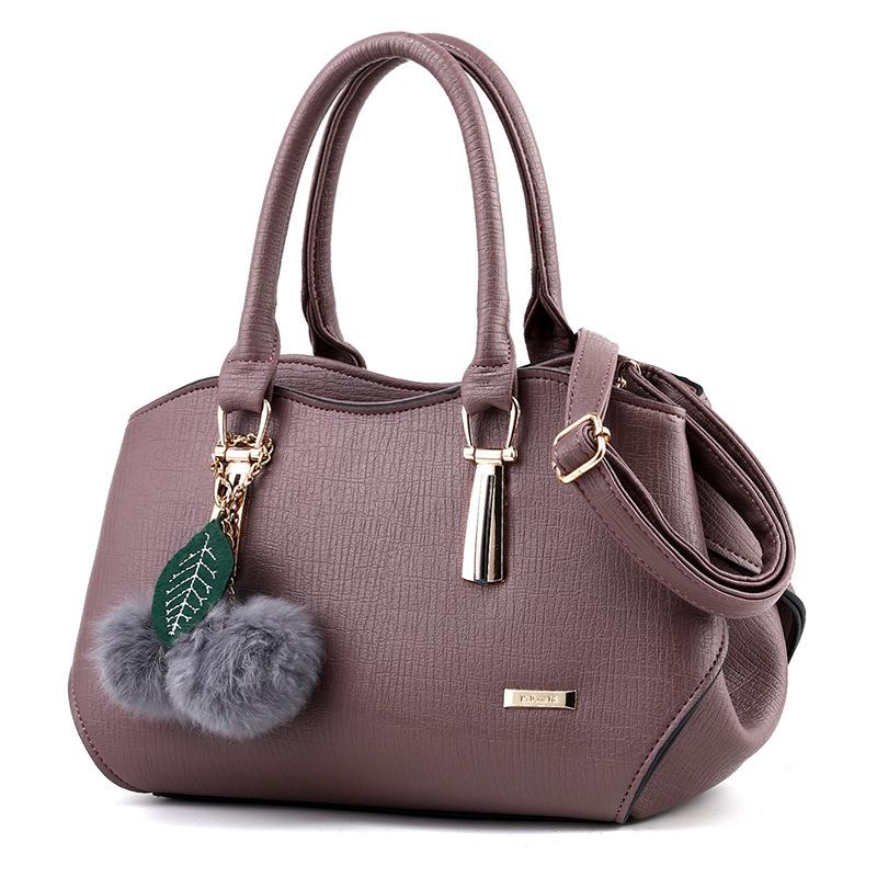 2020 new fashion handbags handbags leather bag and hang the hair ball single shoulder bag