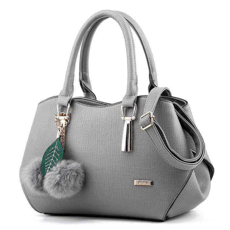 2020 new fashion handbags handbags leather bag and hang the hair ball single shoulder bag