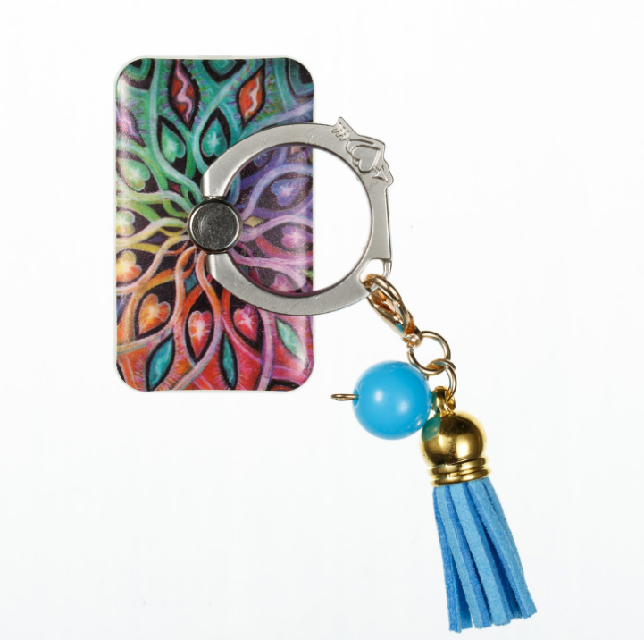 Paste creative lazy tassels metal painted finger ring bracket mobile phone