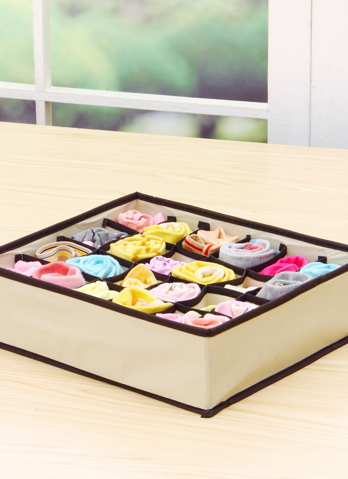 Factory sales rose red underwear storage box, four pieces of socks collection box, fabric bra storage and sorting box