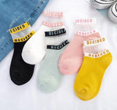 Letter card silk cotton socks