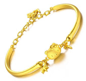 Brazalete de cromo dorado con decoración 3D