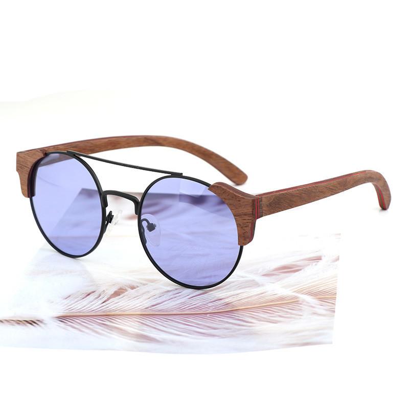 Retro round framed sunglasses