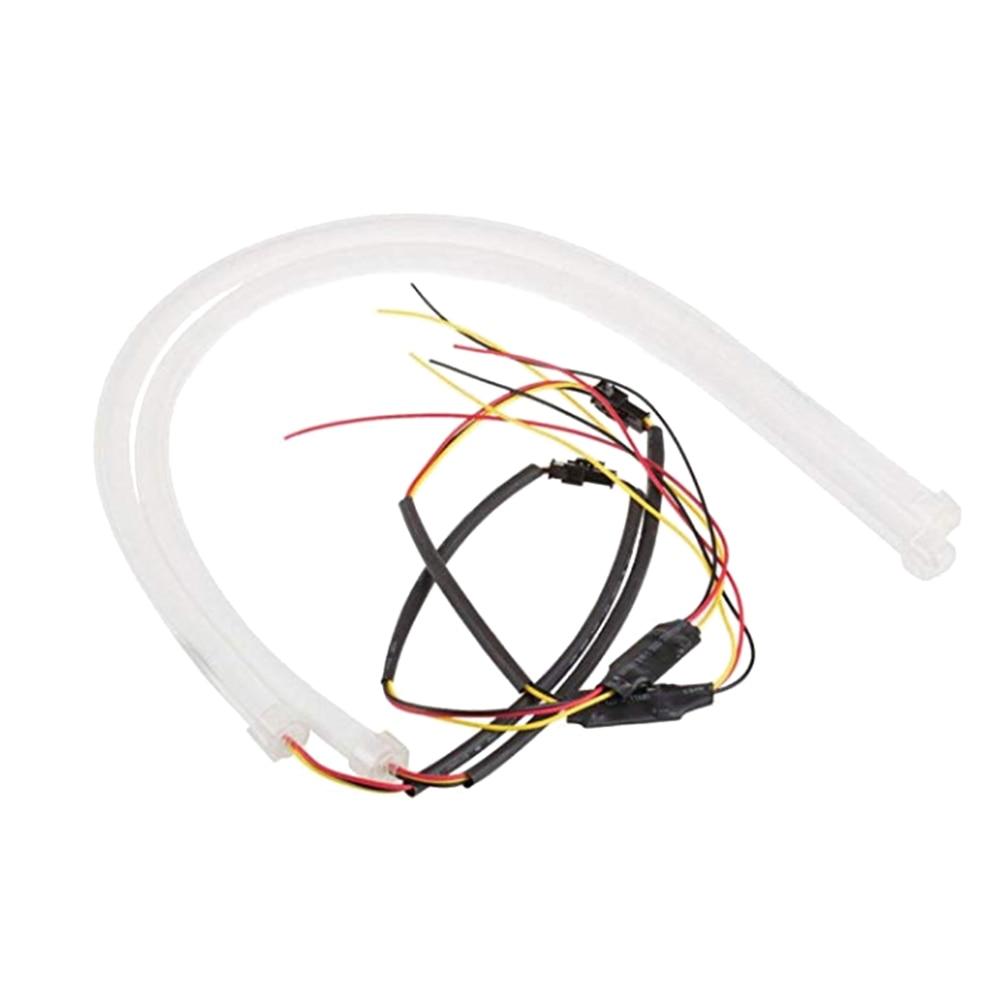 2Pcs 45cm/60cm Flexible Car Soft Tube LED Strip Light Angel Eye
