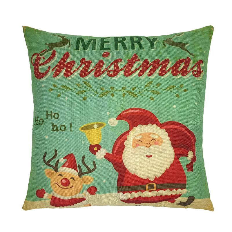 European and American manufacturers spot  holiday  hot Christmas reindeer and Santa Claus holding cotton pillowcase